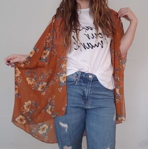Brown Floral Duster/Kimono